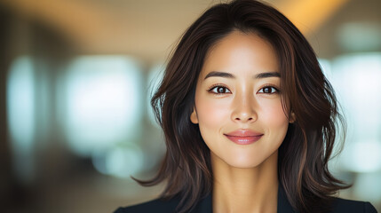 A young Asian woman with a warm smile.