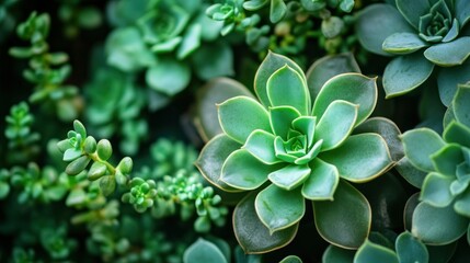 Close-up of a Succulent Plant with Green Leaves