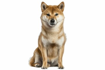 Fototapeta premium Japanese Shiba Inu on white background.