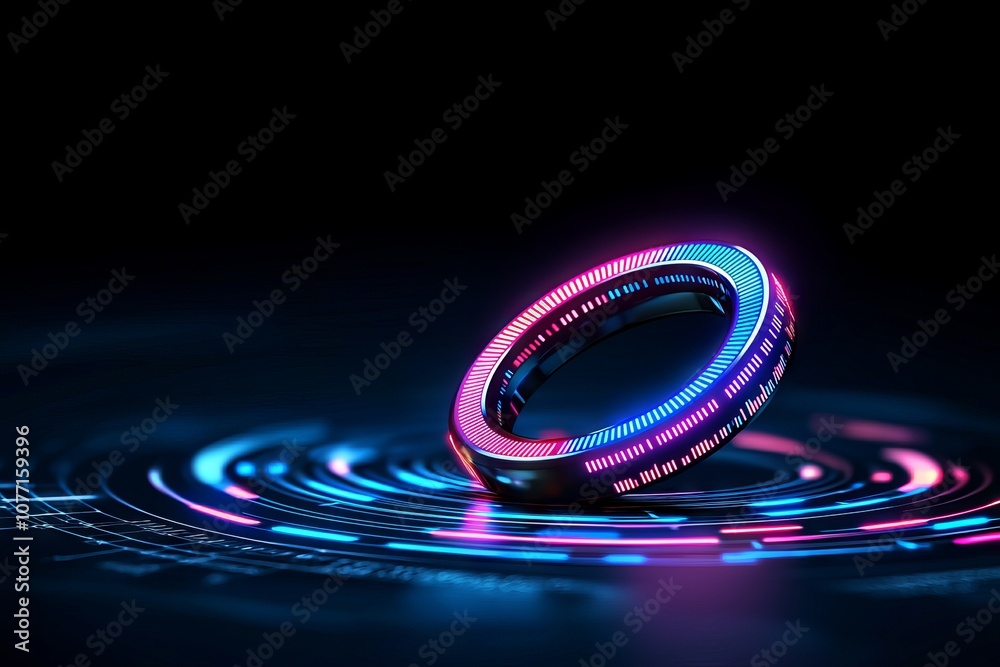 Poster concept banner design template for quantum computer technology, gravitational wave. deep learning st