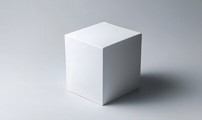 Naklejka premium Minimalist White Rectangular Box on a Gray Background