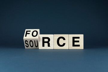 Wooden blocks with the words Source and Force
