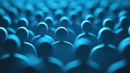 Obraz premium faceless figures of people are blue on a blue background. Recruiting concept. Hiring . Job application. Teamwork