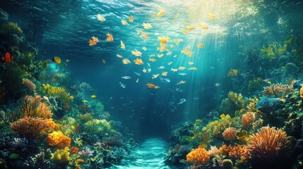 coral reef and fishes