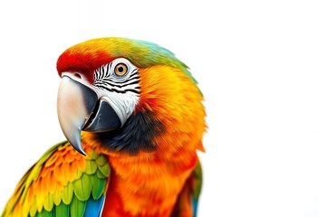 Fototapeta premium Colorful Macaw Parrot Head Close up Exotic Bird with Vibrant Feathers