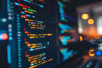 Obraz premium A computer screen showing a vast amount of data, including codes and statistics related to web development and programming languages, Web development. programming languages