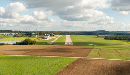 Runway at the local airfield in Aalen in Germany