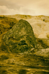 Textures and colors of the terrain in Yellowstone National Park II, USA