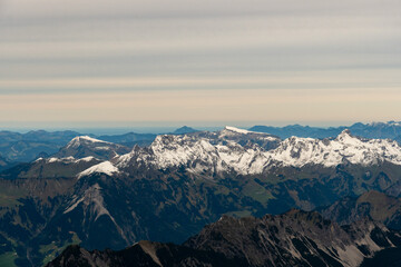 Incredible snow covered alpine panorama in the Vorarlberg region in Austria