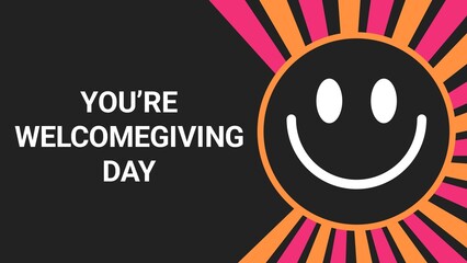You’re Welcomegiving Day fun national holiday geometric banner design 