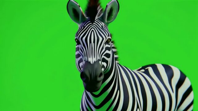 zebra with green background