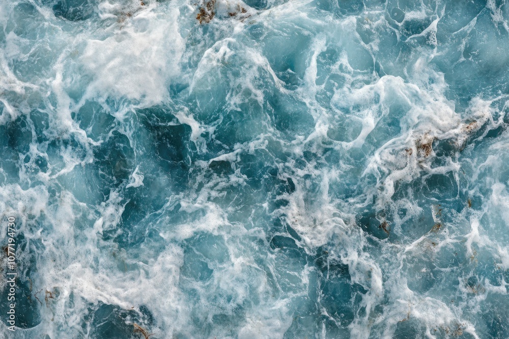 Poster a close-up view of the surface of a body of water, with ripples and subtle movement