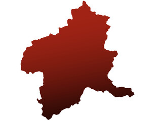 Fototapeta premium 群馬県 地図 赤色 グラデーション イラスト