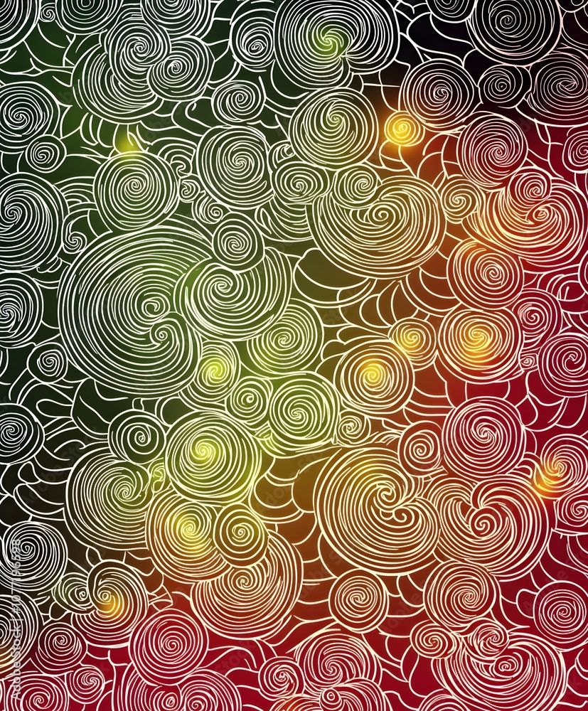Poster abstract vibrant swirls of colorful lines on dark background creating a unique artistic pattern with