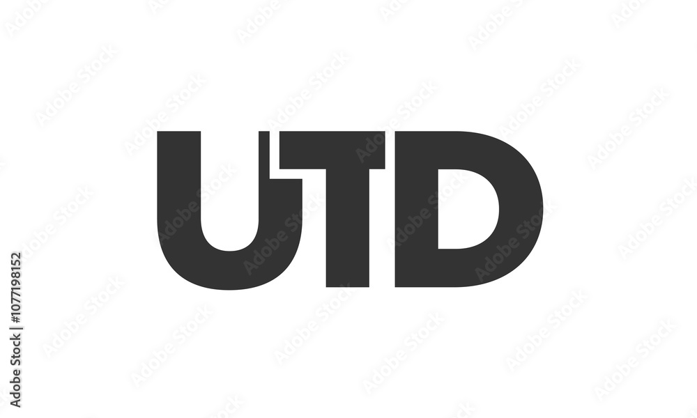 Fototapete utd logo design template with strong and modern bold text. initial based vector logotype featuring s