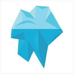 Iceberg. Ice. The icy ocean. Arctic. Glacier. Antarctica. Polygonal illustration on a white background. Vector