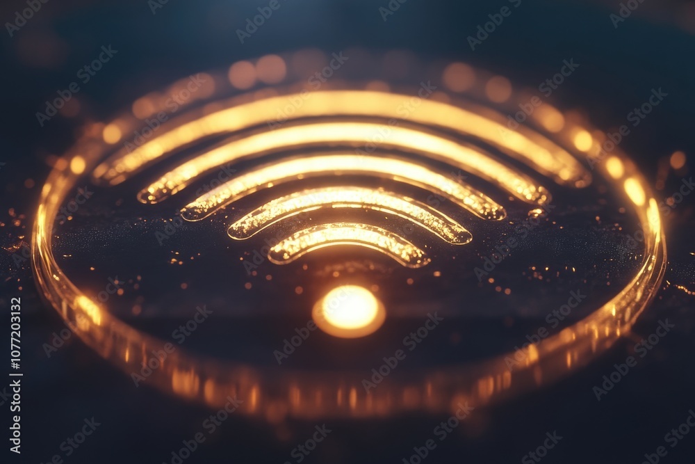 Aufkleber A close-up view of a wifi symbol on a surface, suitable for use in technology-related contexts