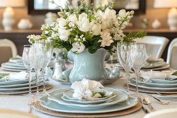 Fototapeta premium Elegant dining table settings for special occasions.