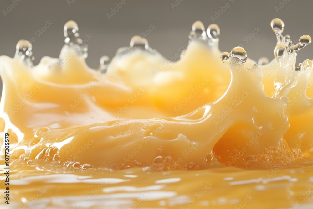 Poster A close-up shot of a piece of food with water splashing on it, great for use in recipes or as a design element