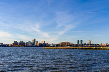 Fototapeta premium New Jersey skyline panorama over Hudson River viewed from New York City Manhattan downtown