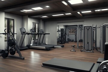 Fototapeta premium Contemporary design for home gyms.