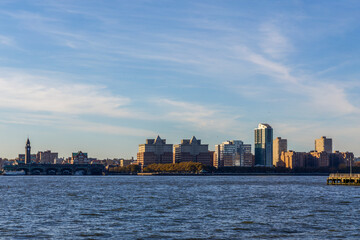 Fototapeta premium New Jersey skyline panorama over Hudson River viewed from New York City Manhattan downtown