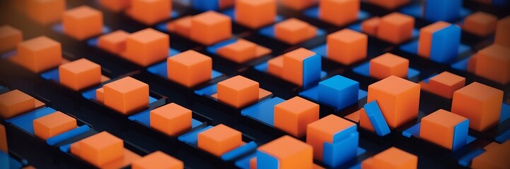 Obraz premium Digital background perfect for tech processes. artificial intelligence, data transfer and encryption, digital archives, sound and graphic presentations