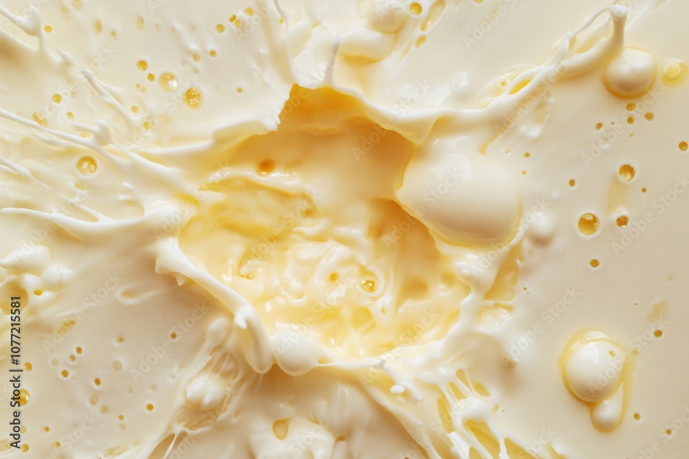 Poster a close-up view of a mixture of cream