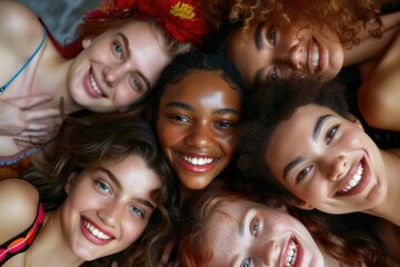 Obraz premium Group of women relaxing and lying down together