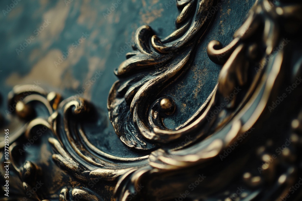Poster Close-up shot of a metal object on a table, useful for product or design use