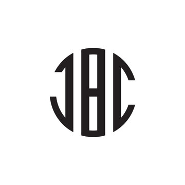 MONOGRAM JBC letter icon design on black background.