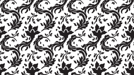 Intricate Floral Design in Black and White
floral pattern, black and white, decorative, symmetrical, intricate, textile design, wallpaper, fabric, stylish, elegant, flowers, leaves, branches, repetiti