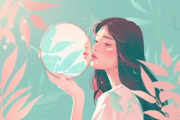 Naklejka premium mirror reflection