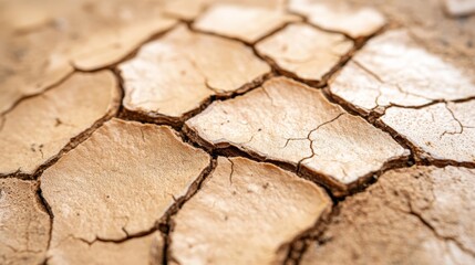 Fototapeta premium A close up of a dry, cracked ground
