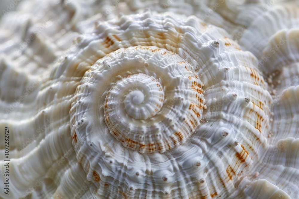 Poster A detailed view of a single shell on a table, perfect for use in still life compositions or scientific illustrations