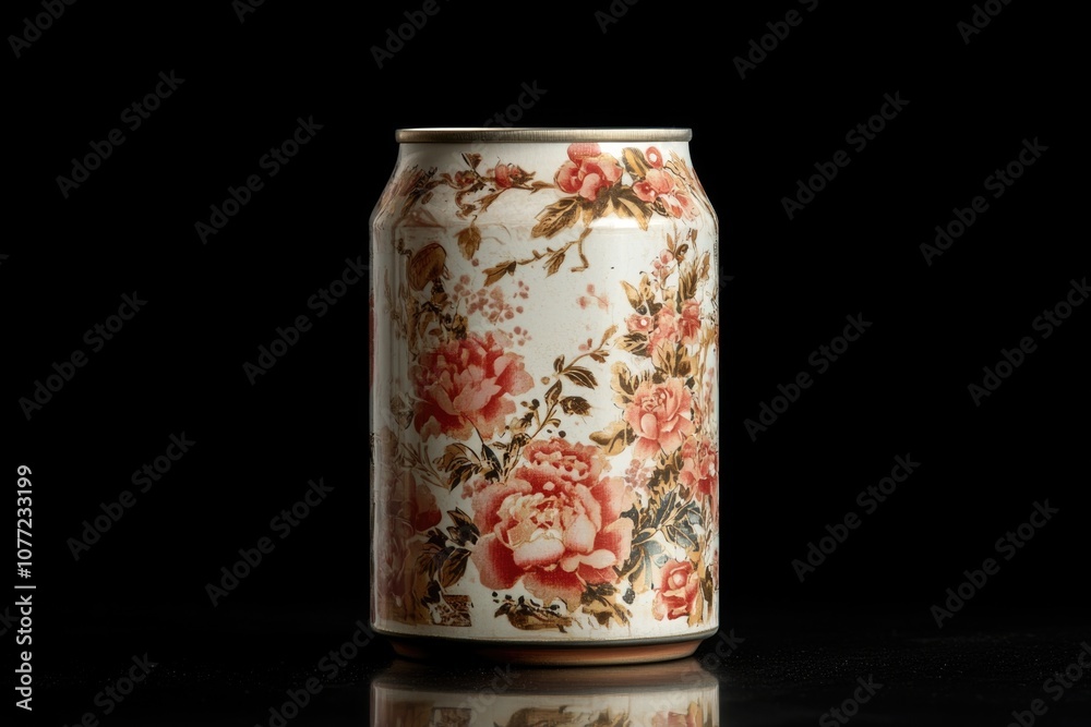Poster a close-up shot of a can of beer on a table, perfect for advertising or editorial use