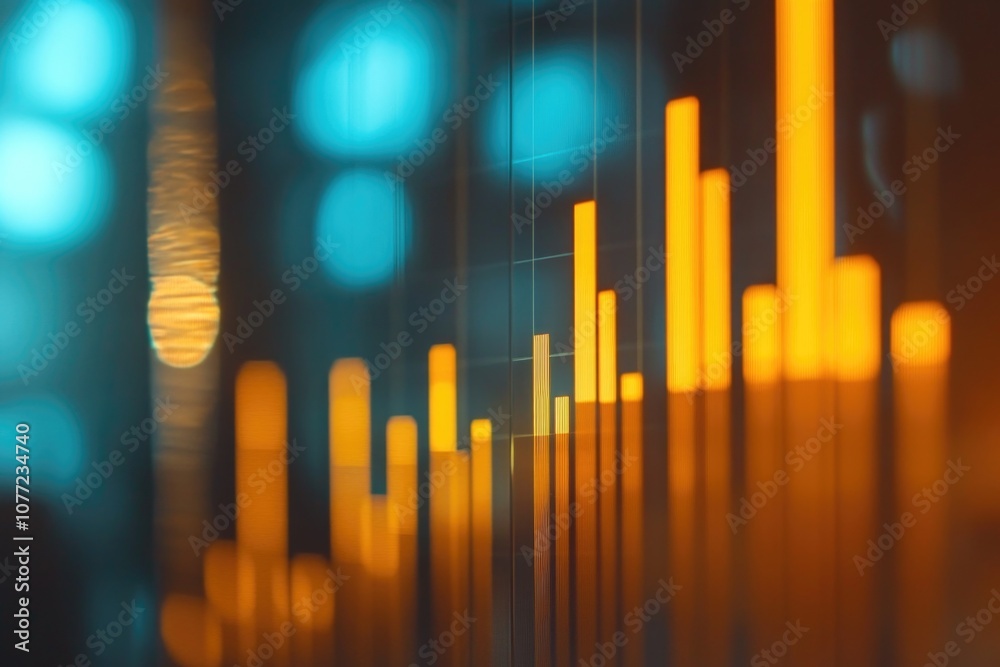 Aufkleber A blurry image of a bar chart, great for representing data in a meeting or presentation