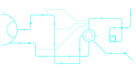 Obraz premium Vector Technology colorful circuit diagram concept. Abstract technology on white background. High-tech circuit board.