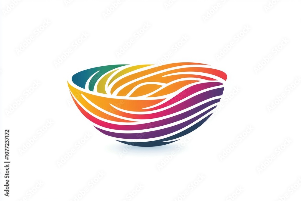 Poster A vibrant and abstract representation of a bowl with swirling patterns and colors