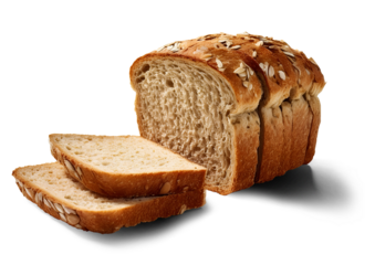 Sliced whole grain bread with oat isolated