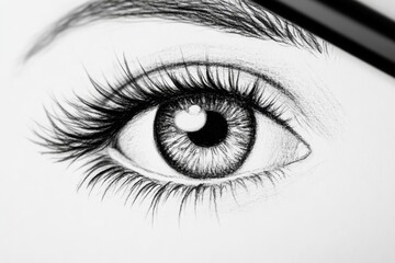 Fototapeta premium A close up of a drawing of a woman's eye