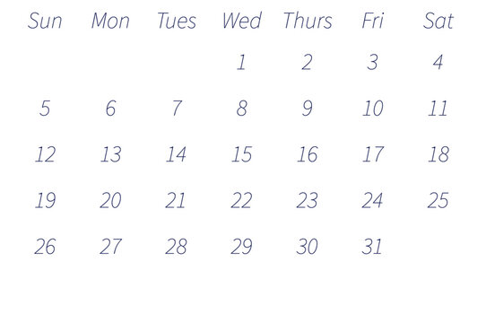 2025 Numeric Calendar