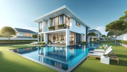 Fototapeta premium Contemporary Two-Story Home