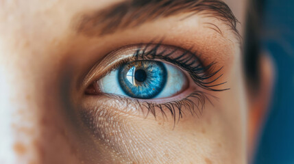 Human eye with eyelash. Human eye with iris details.