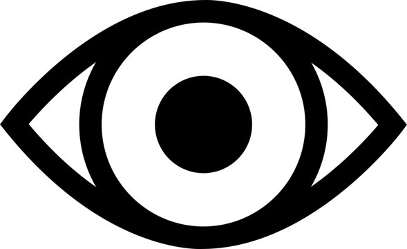 recommend clip art: Eye icon in flat line. Eyesight symbol vector for apps or website. Retina, cornea scan eye icons. Simple eyes silhouette see view vision sight look sign isolated on transparent background