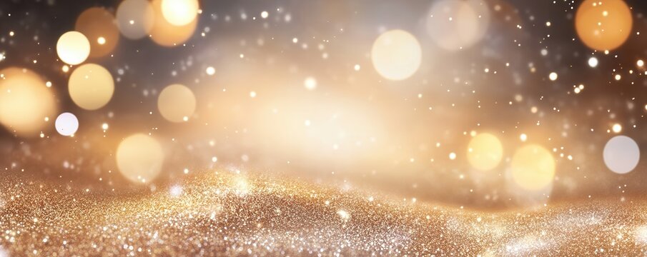 Glitter blank background with copy space. Universal template for greeting card. Happy birthday, new year, merry christmas