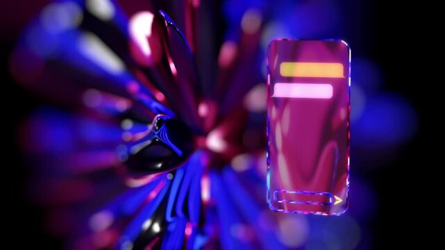 3d Animation of Dropping Down Glass Phone with Messenger