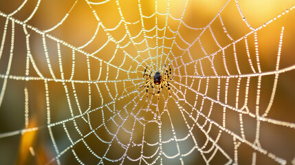 spider on its net