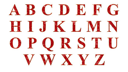 red glitter and gold alphabet letters isolated on transparent background ,christmas and valentiens day shiny glowing luxury letters png  design element © AIDIN