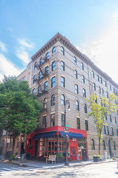 Famous FRIENDS building in Greenwich Village under a shining sun